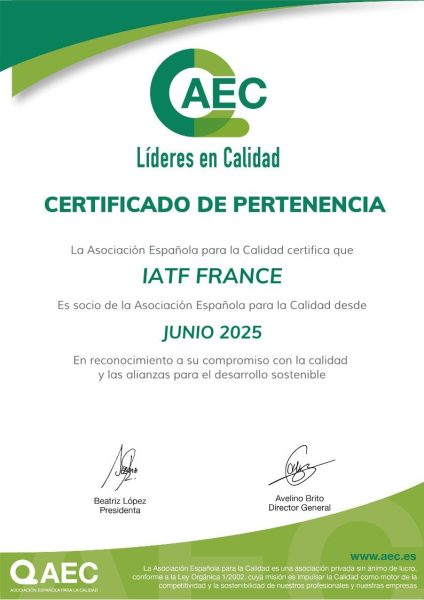IATF France Joins Spanish Association for Quality (AEC)